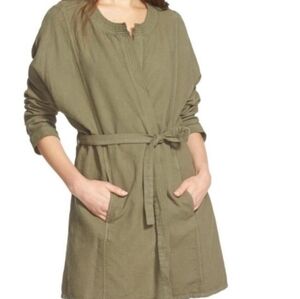 Madewell green wrap textured cardigan